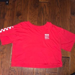 red cropped vans off the wall shirt